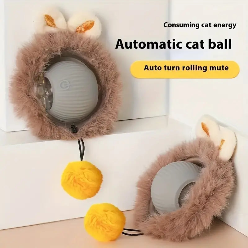 Active Rolling Ball with Tail for Cats